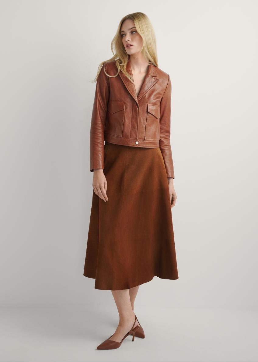 Dámska krátka kožená bunda KURDS-0471-1D(W26)