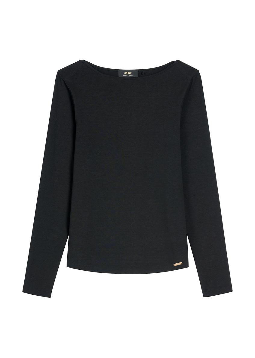 Čierna dámska blúzka s modalom LSLDT-0056-99(W26)