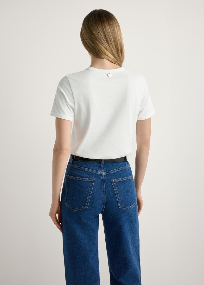 Biele dámske tričko s potlačou TSHDT-0152-0B(W26)