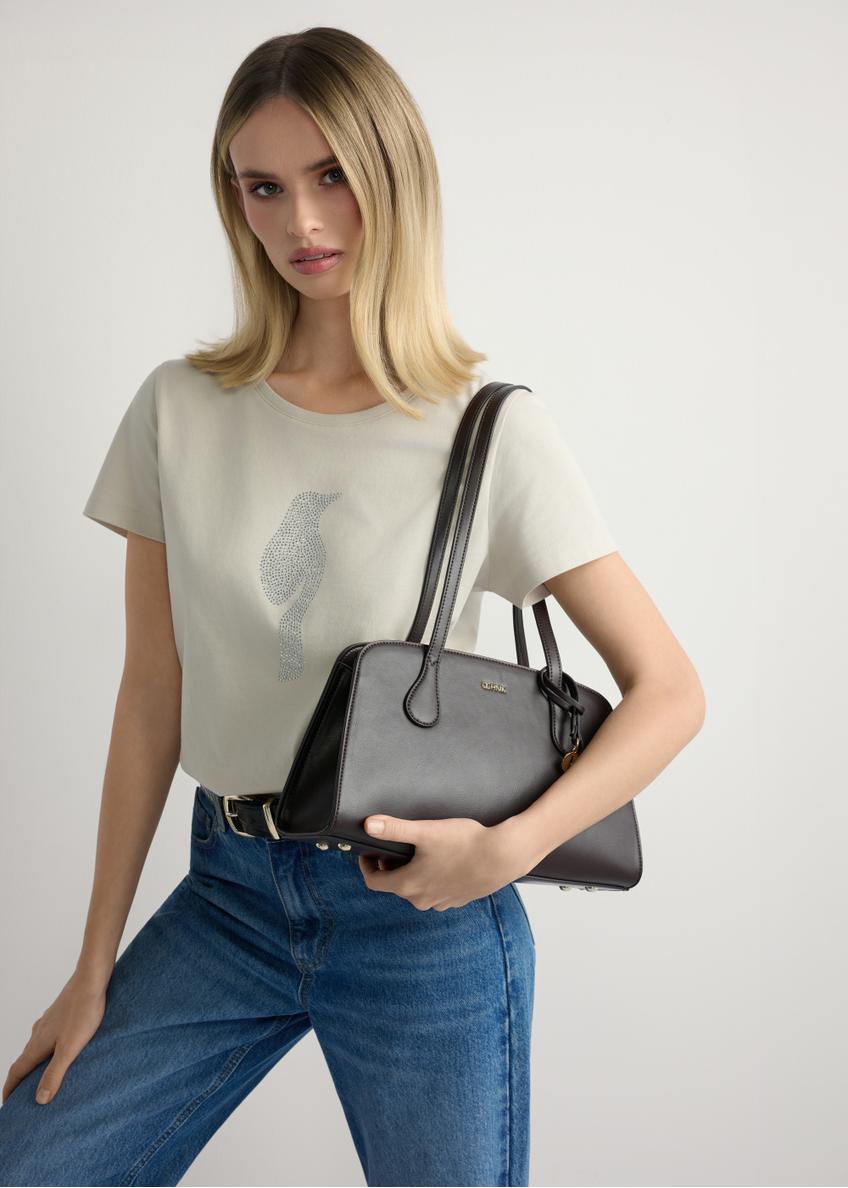 Hnedá taška cez rameno TOREC-1236-1H(W26)