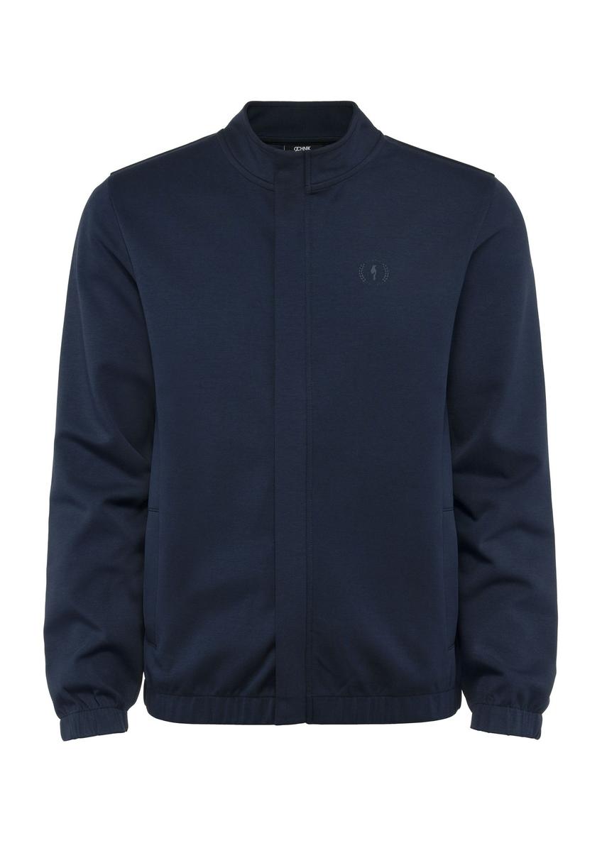 Námornícka modrá pánska mikina na zips BLZMT-0072-69(W25)