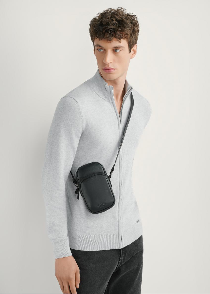 Čierna malá pánska kožená taška TORMS-0409R-9I(W26)