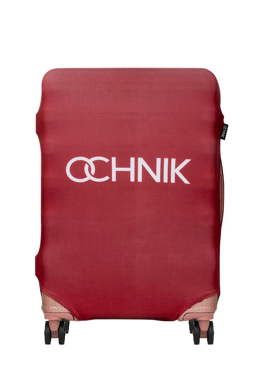 Červený kryt na stredný kufor s logom AW-013-0002-4B-M(W26), pohľad na produkt spredu na kufri.