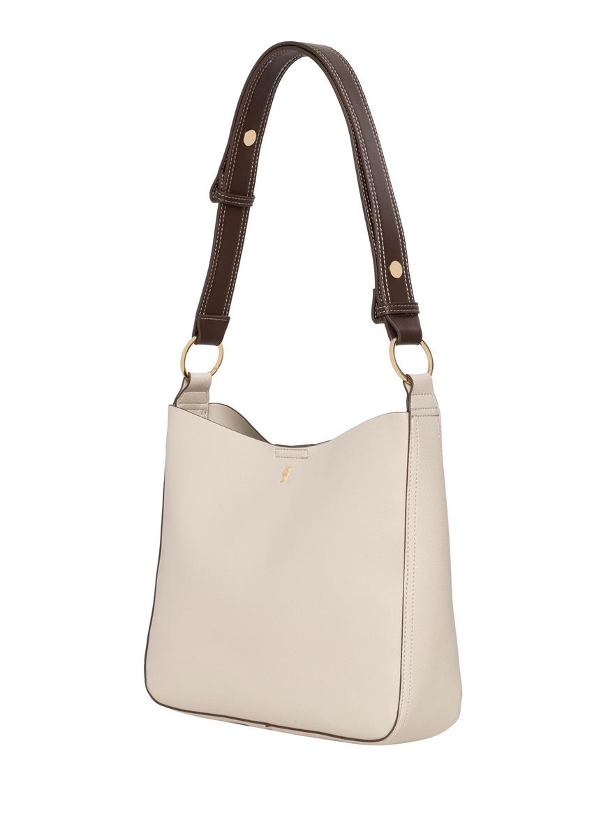 Dámska kabelka typu hobo v farbe ecru TOREC-1257-0B(Z26)