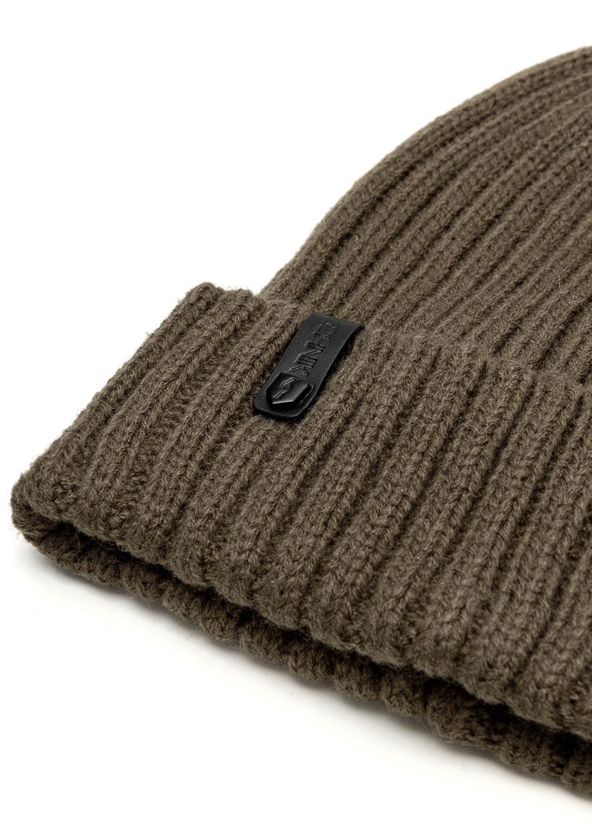 Pánska zimná čiapka v khaki farbe CZAMT-0088-51(Z25)