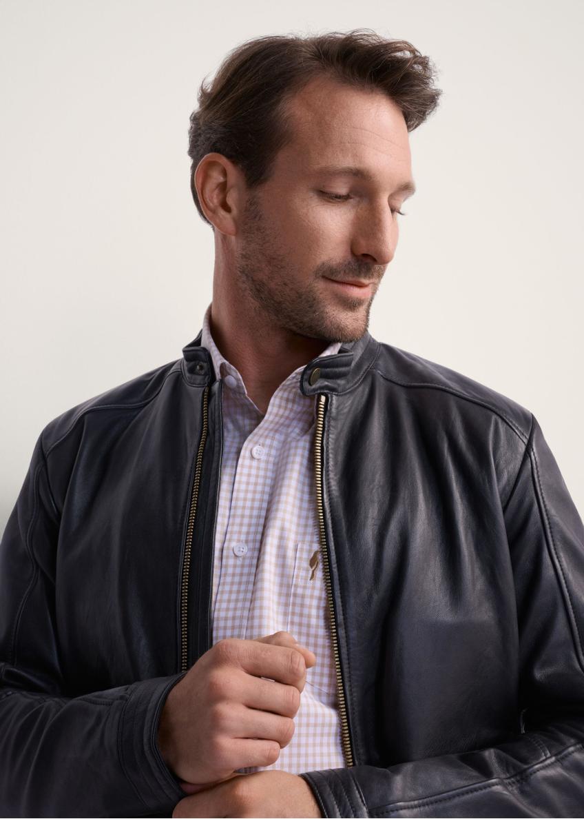 Klasická pánska kožená bunda KURMS-0297-99(KS)