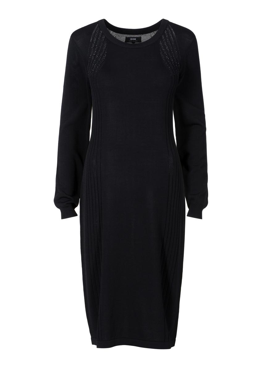 Priliehavé čierne midi šaty SUKDT-0175-99(Z23)-04