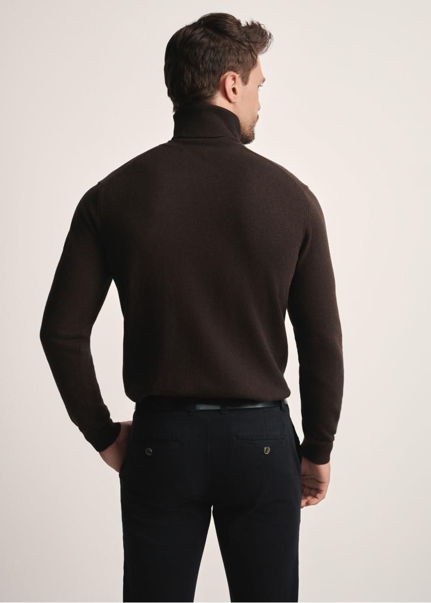 Pánsky rolák v tmavo hnedej farbe SWEMT-0095B-1I(Z26)