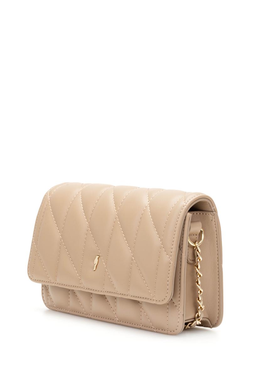 Malá prešívaná dámska kabelka béžovej farby TOREC-1150-1D(W26)