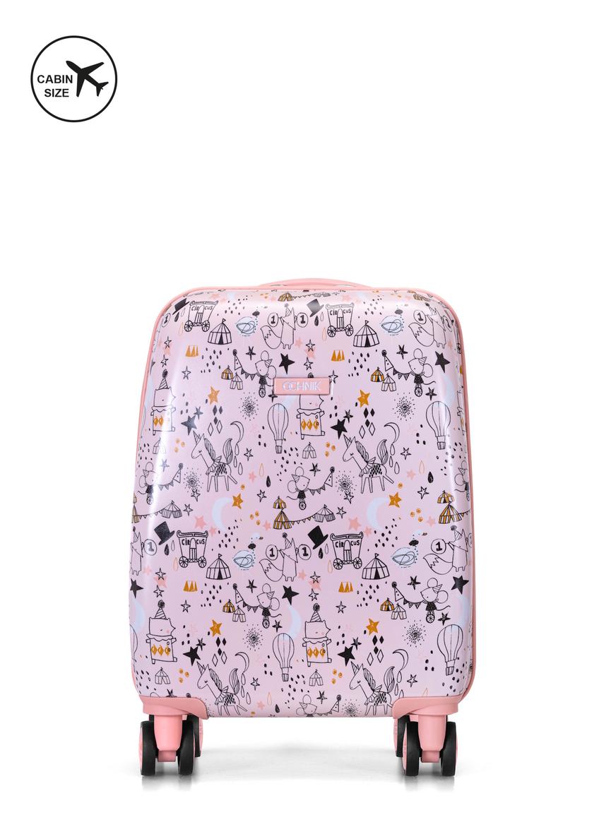 Malý ružový kufor na kolieskach WALAB-0079-34-19(W25)