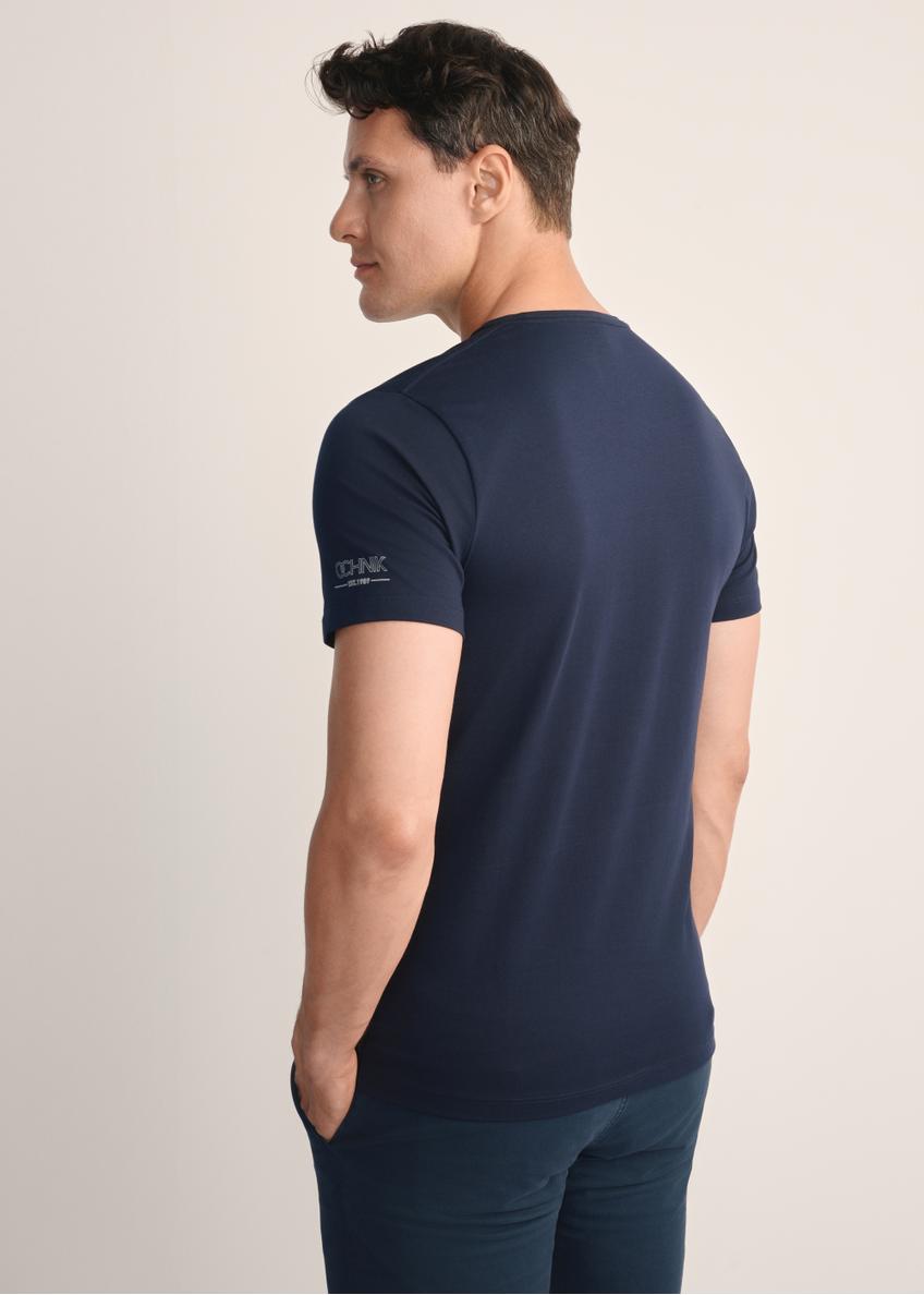 Pánske tmavomodré basic tričko s logom TSHMT-0091-69(KS)