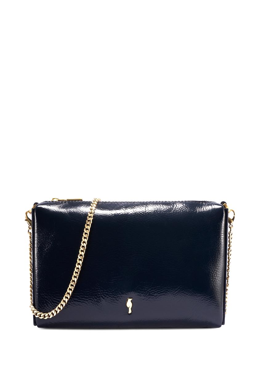 Dámska kožená kabelka v tmavomodrej farbe TORES-1294-7E(W26)