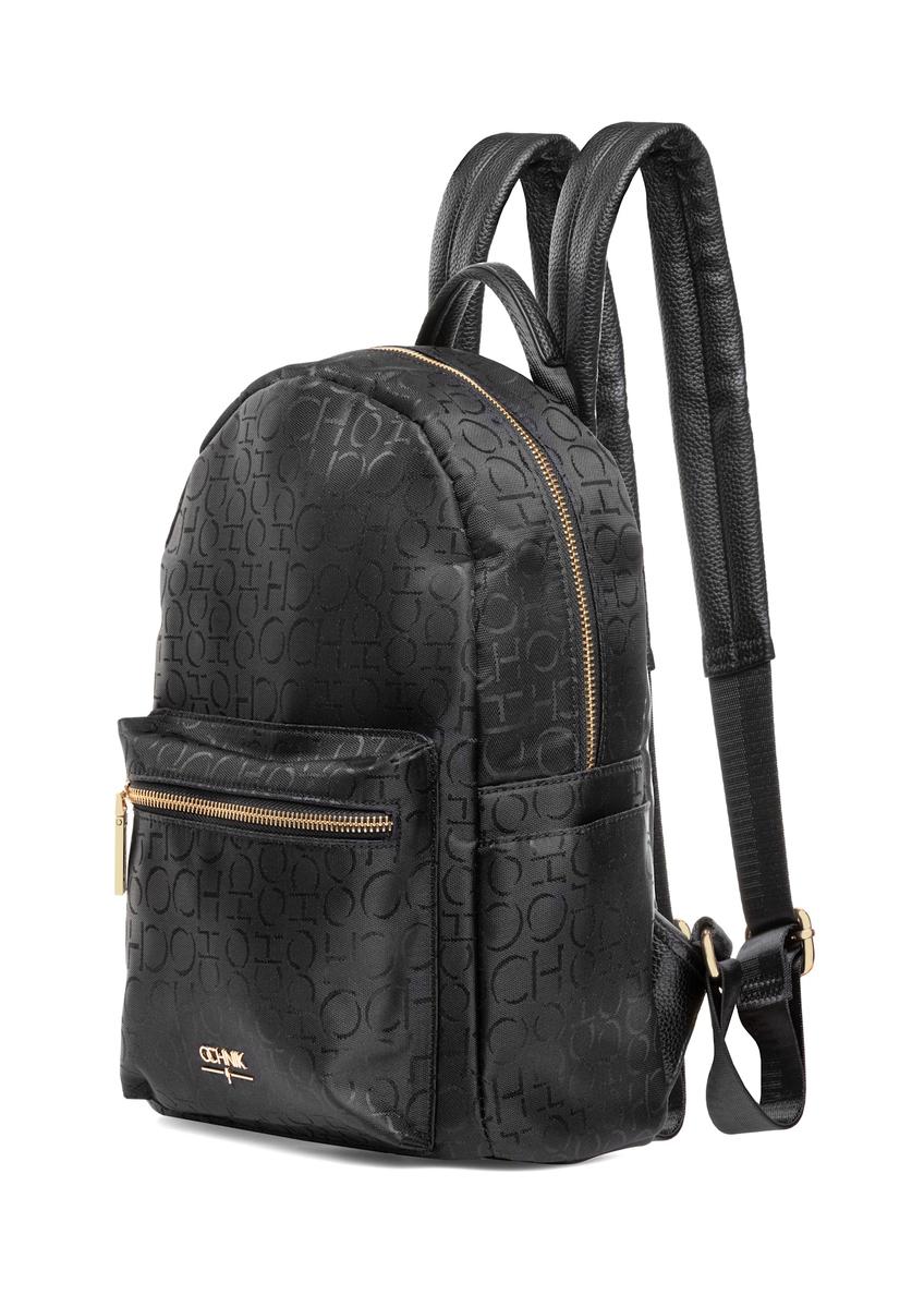 Čierny dámsky batoh s monogramom TOREN-0280A-99(W25)