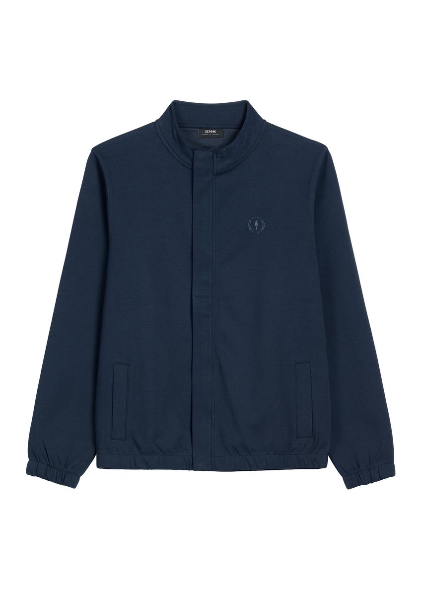 Námornícka modrá pánska mikina na zips BLZMT-0072-7E(W26)