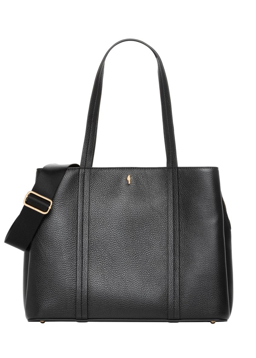 Čierna kožená shopper kabelka TORES-1342-9I(Z26)