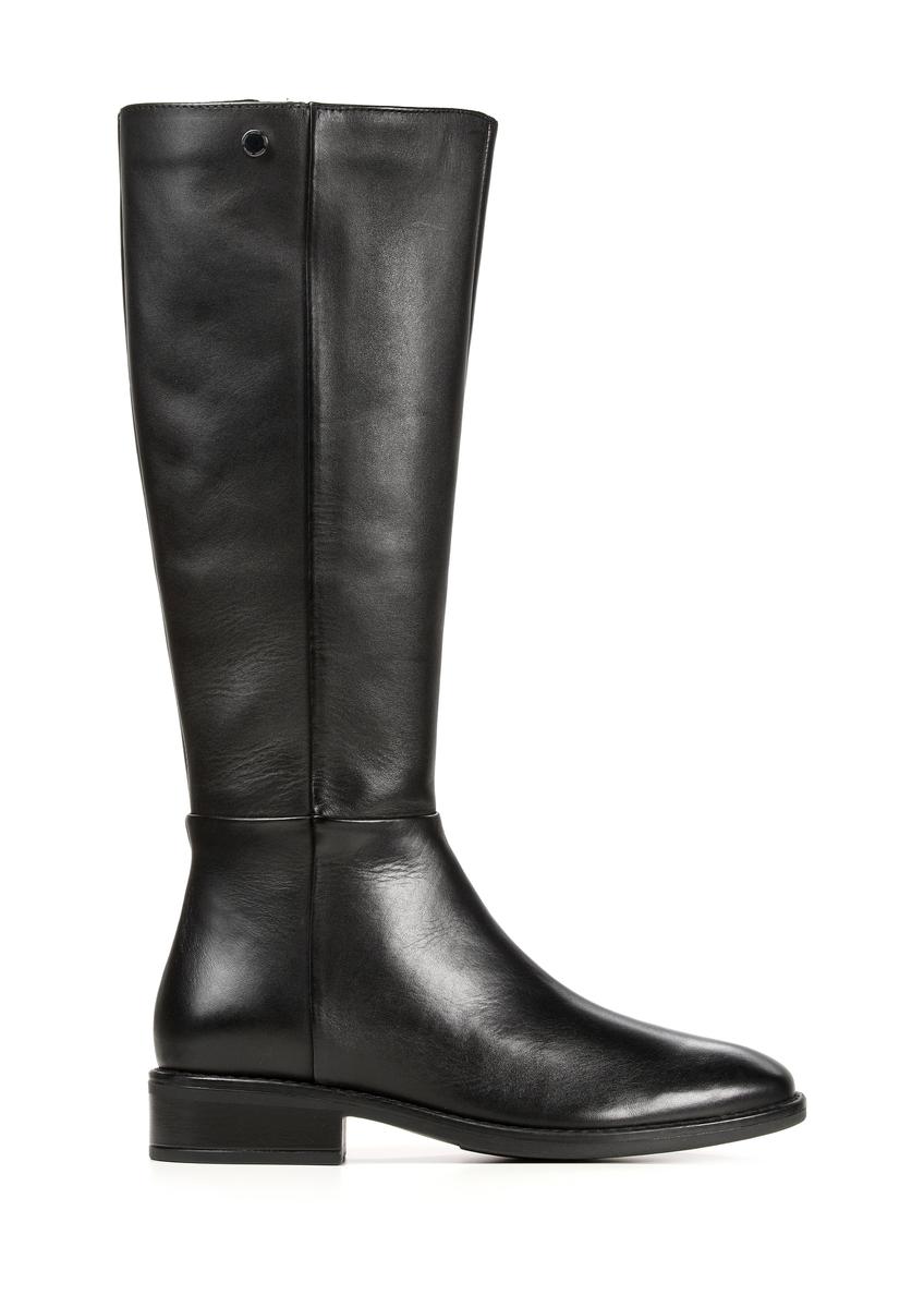 Čierne kožené dámske čižmy BUTYD-1183-99(Z25)