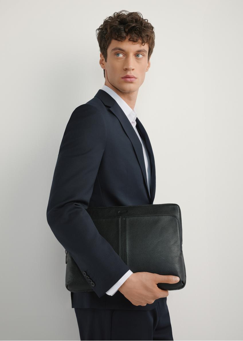 Čierna kožená aktovka na notebook TORMS-0455-99 (W25)