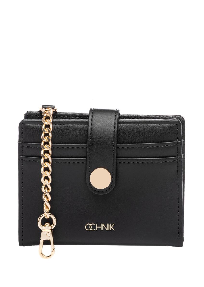 Malá čierna dámska peňaženka POREC-0430-99(W26) - pohľad na produkt spredu, na bielom pozadí.