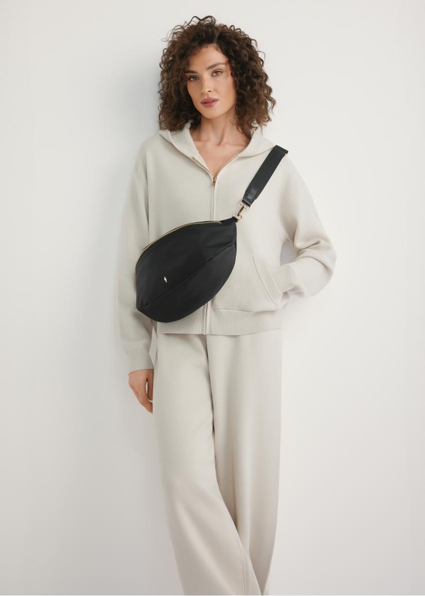 Veľká čierna dámska ľadvinka TOREN-0345-99(W26)