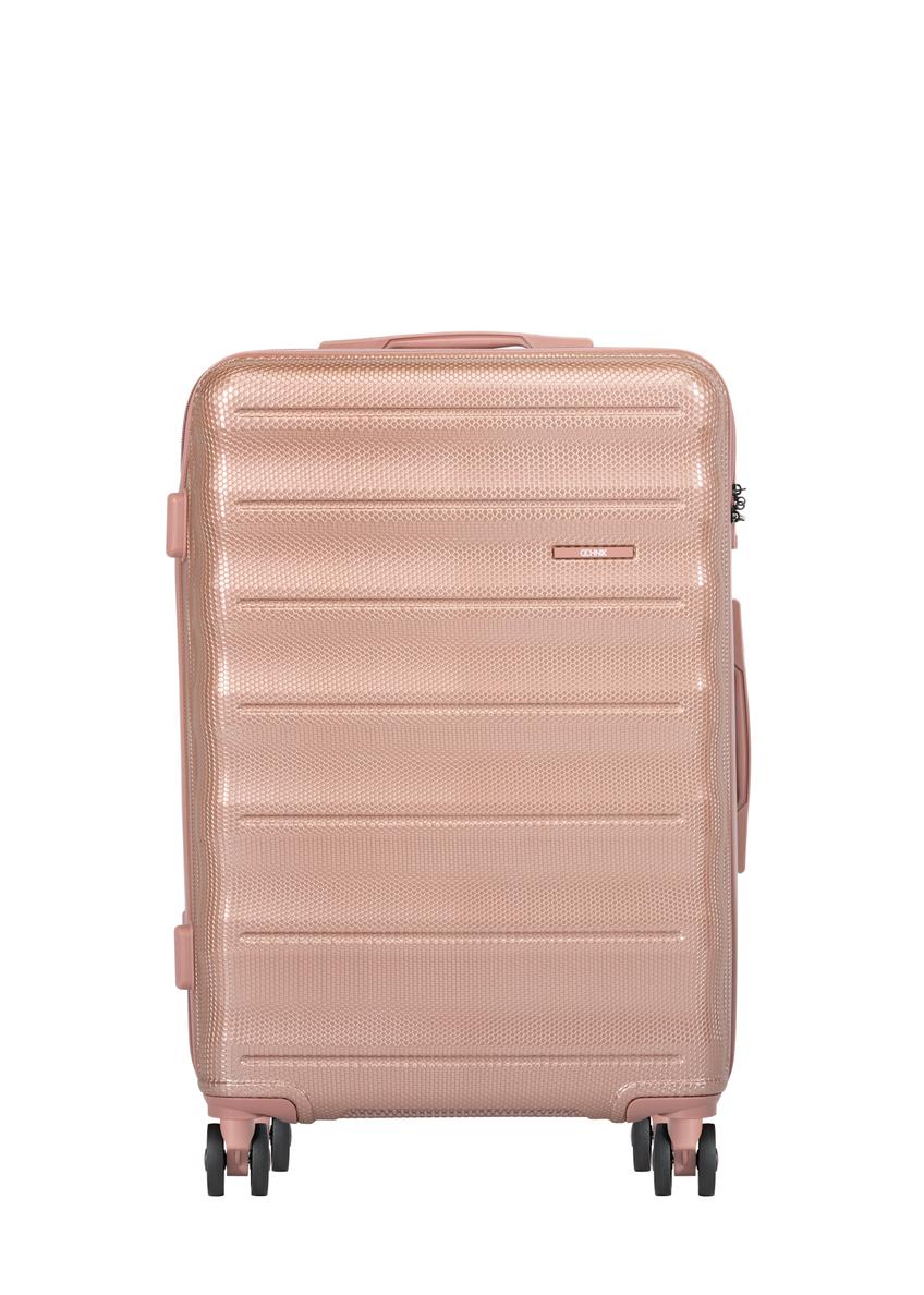 Stredný kufor na kolieskach WALPC-0015-5B-24(W26), pohľad spredu na bielom pozadí.