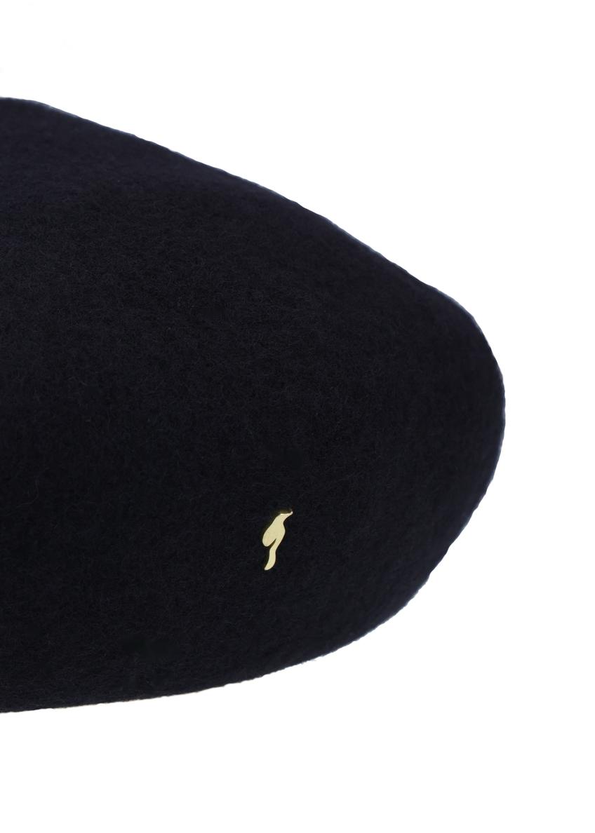 Čierny vlnený dámsky baret CZADT-0234-99(Z26)