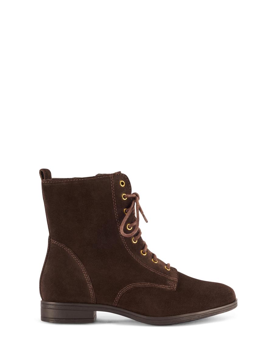 Dámske hnedé semišové členkové topánky BUTYD-1008-89(Z25)