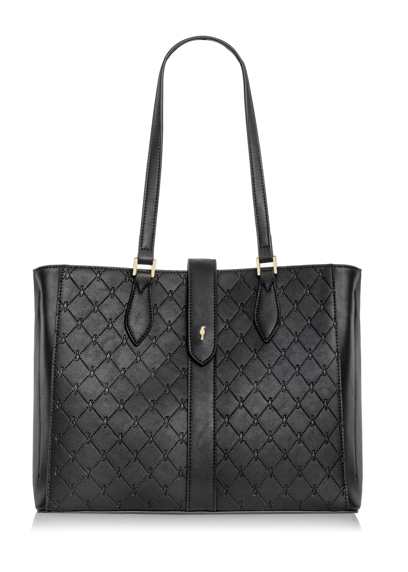 Čierna dámska kabelka s monogramom TOREC-0831A-98(Z25)