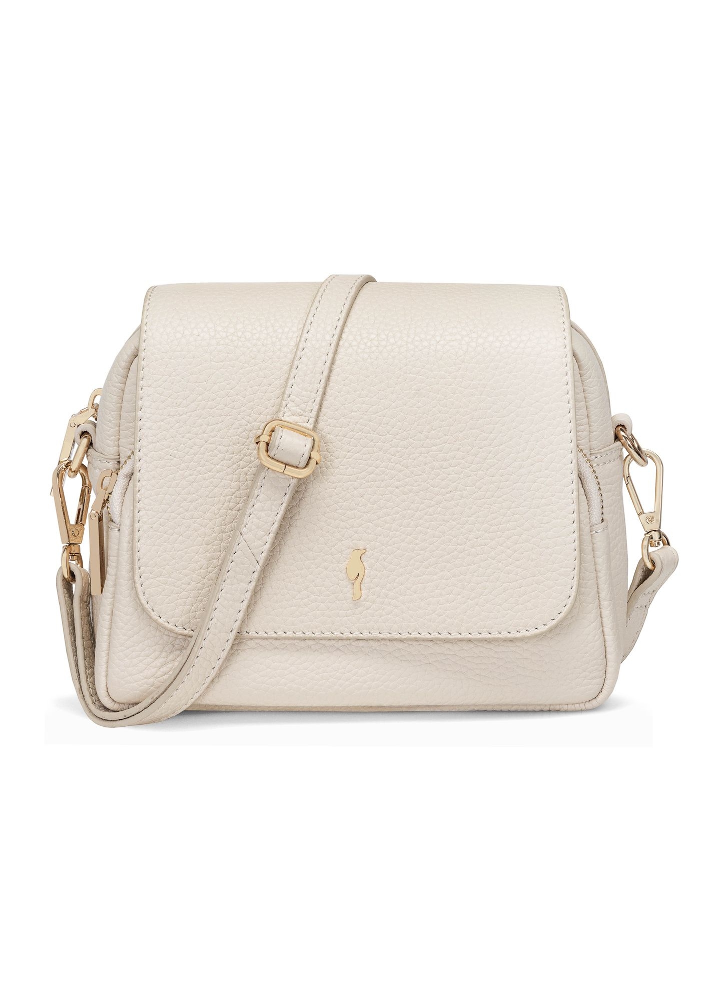 Kremová kožená dámska crossbody kabelka TORES-0958E-0B(W26)