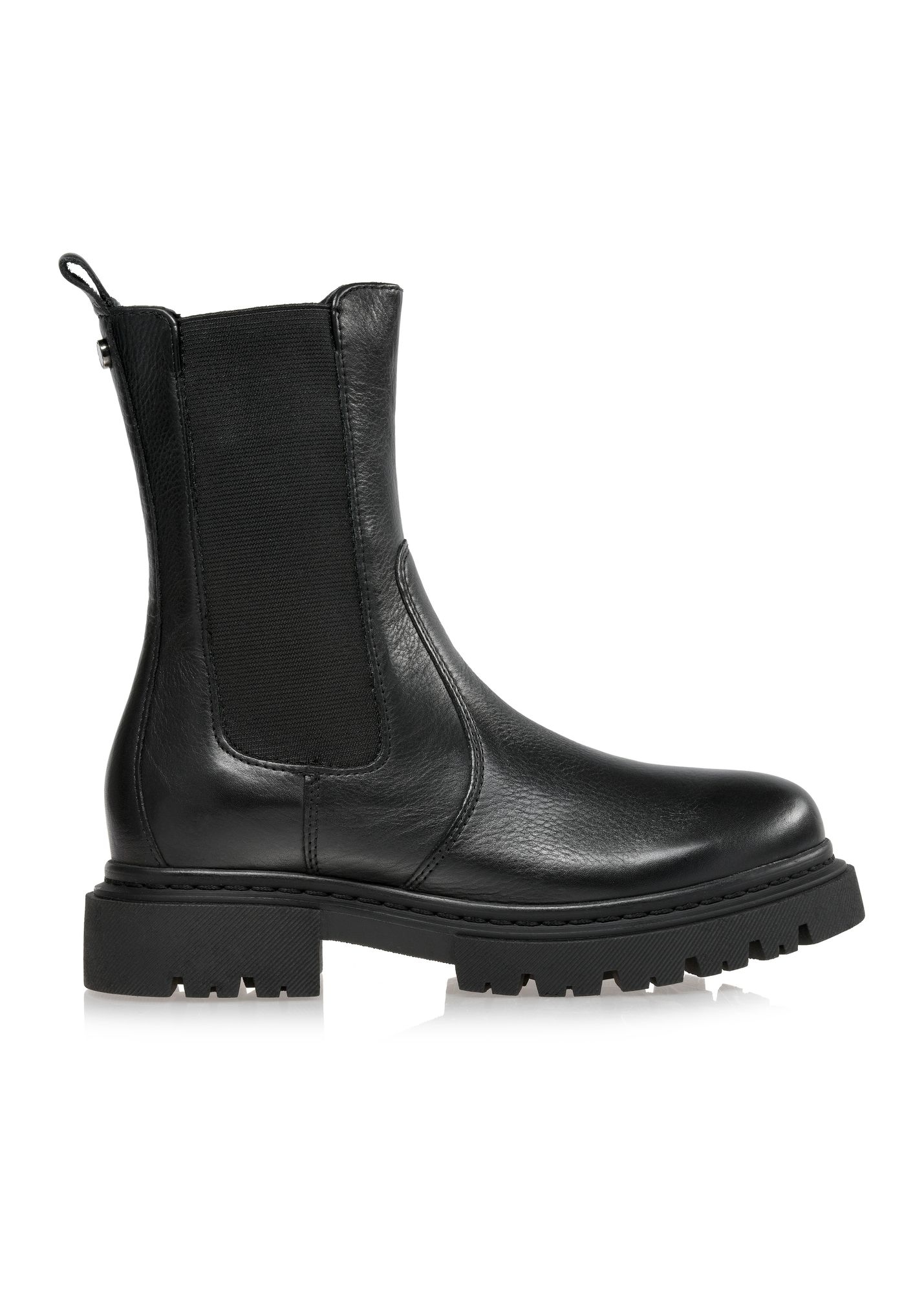 Dámske čierne kožené Chelsea čižmy BUTYD-1092-99(Z25)