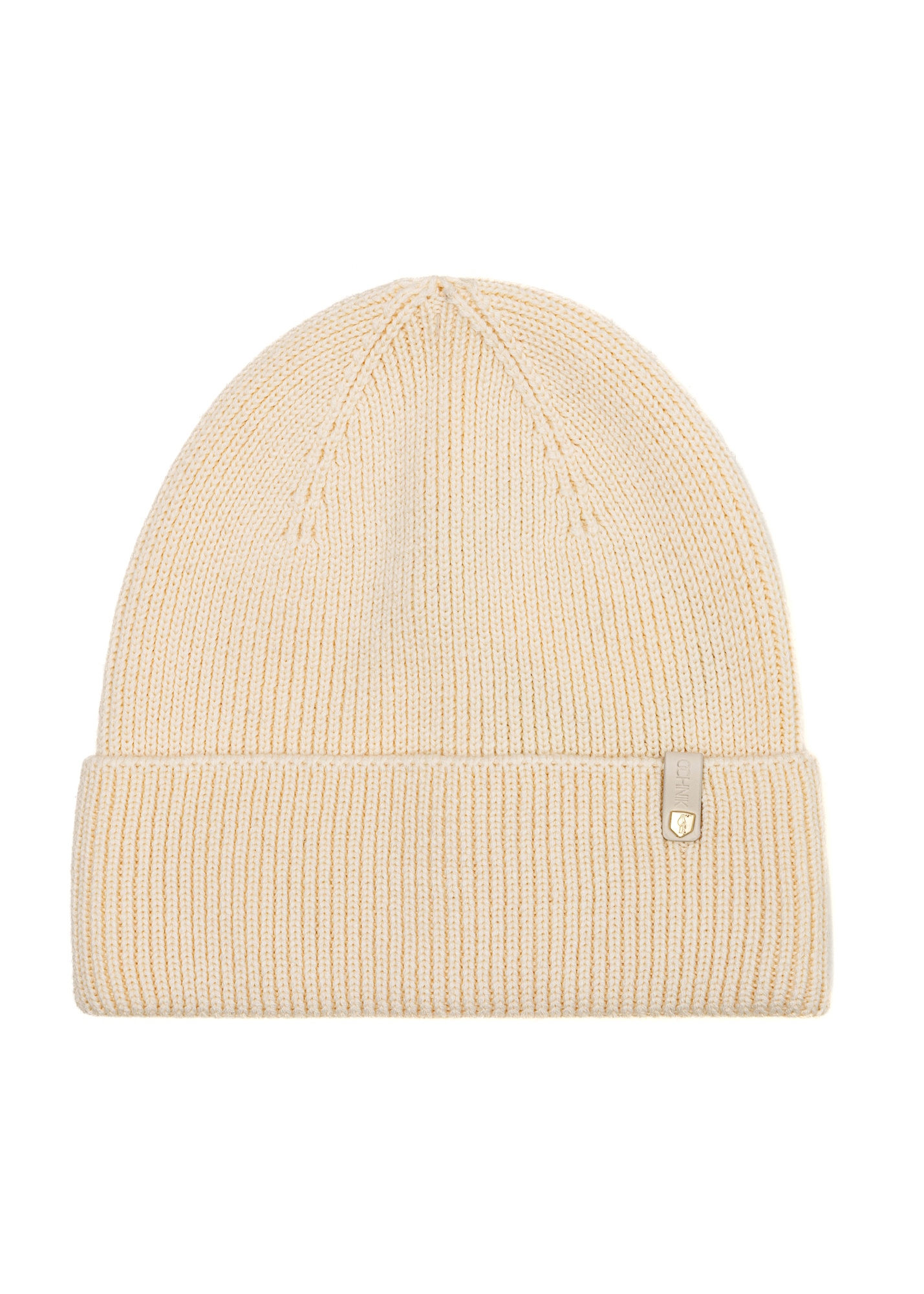 Béžová dámska čiapka s merino vlnou CZADT-0178-81(Z25)