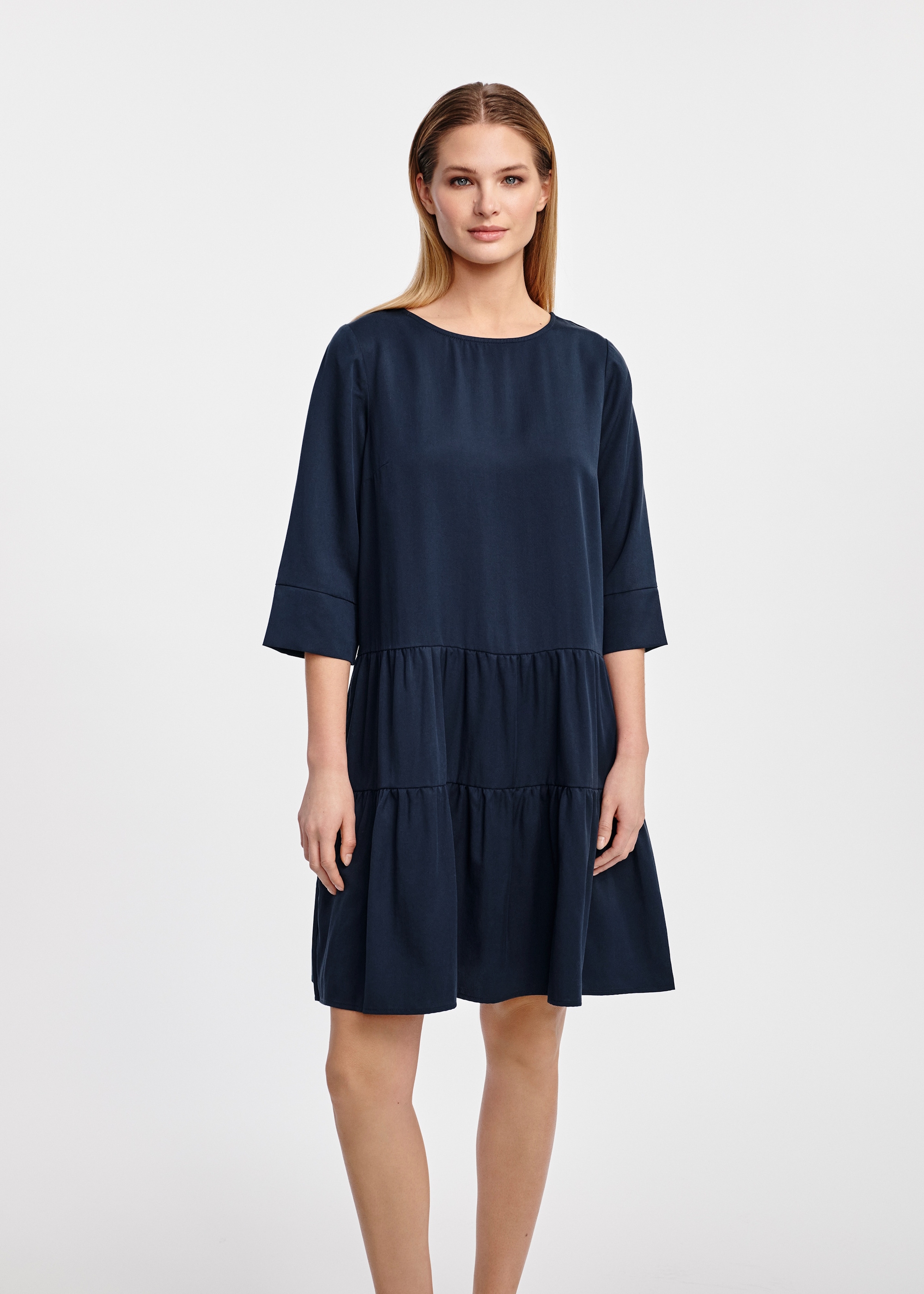 Námornícke modré šaty typu baby doll SUKDT-0184-69 (W25)