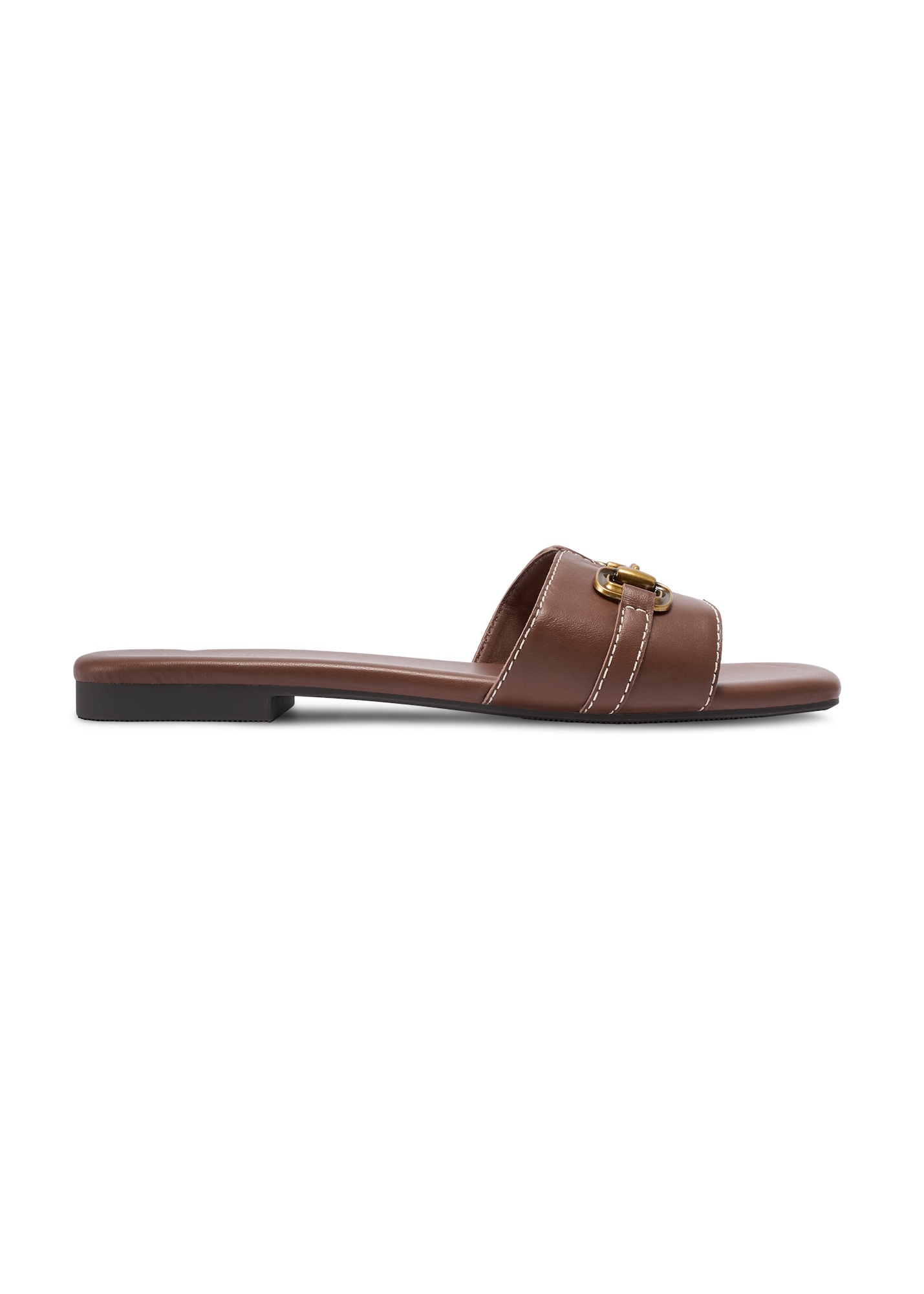Dámske kožené šľapky v svetlohnedej farbe BUTYD-1273-1D(W26)